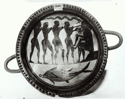 Ulysses-t és társait Vakító Polyphemust ábrázoló pohár (kerámia) (lásd még FLA 168743 színben) alkotó: Greek